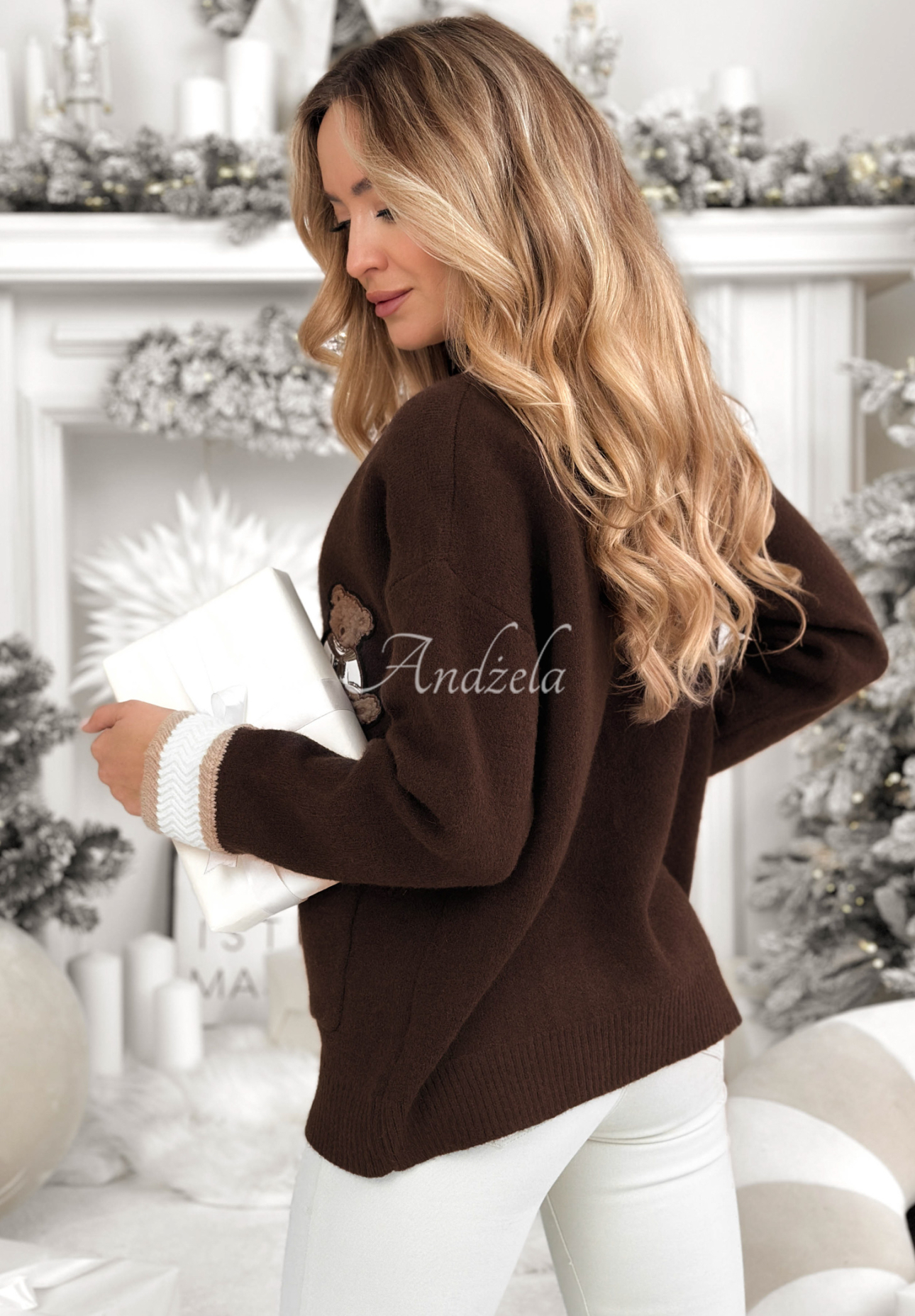 Krátký kardigan s medvídkem Teddy Gifts čokoládový