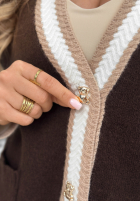 Krótki kardigan z misiem Teddy Gifts čokoládový