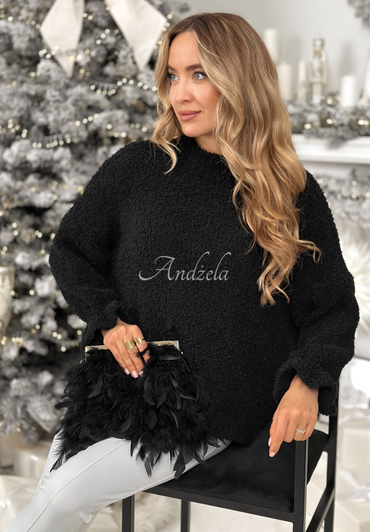 Svetr z vlny a alpaky Feels Like Heaven Černé