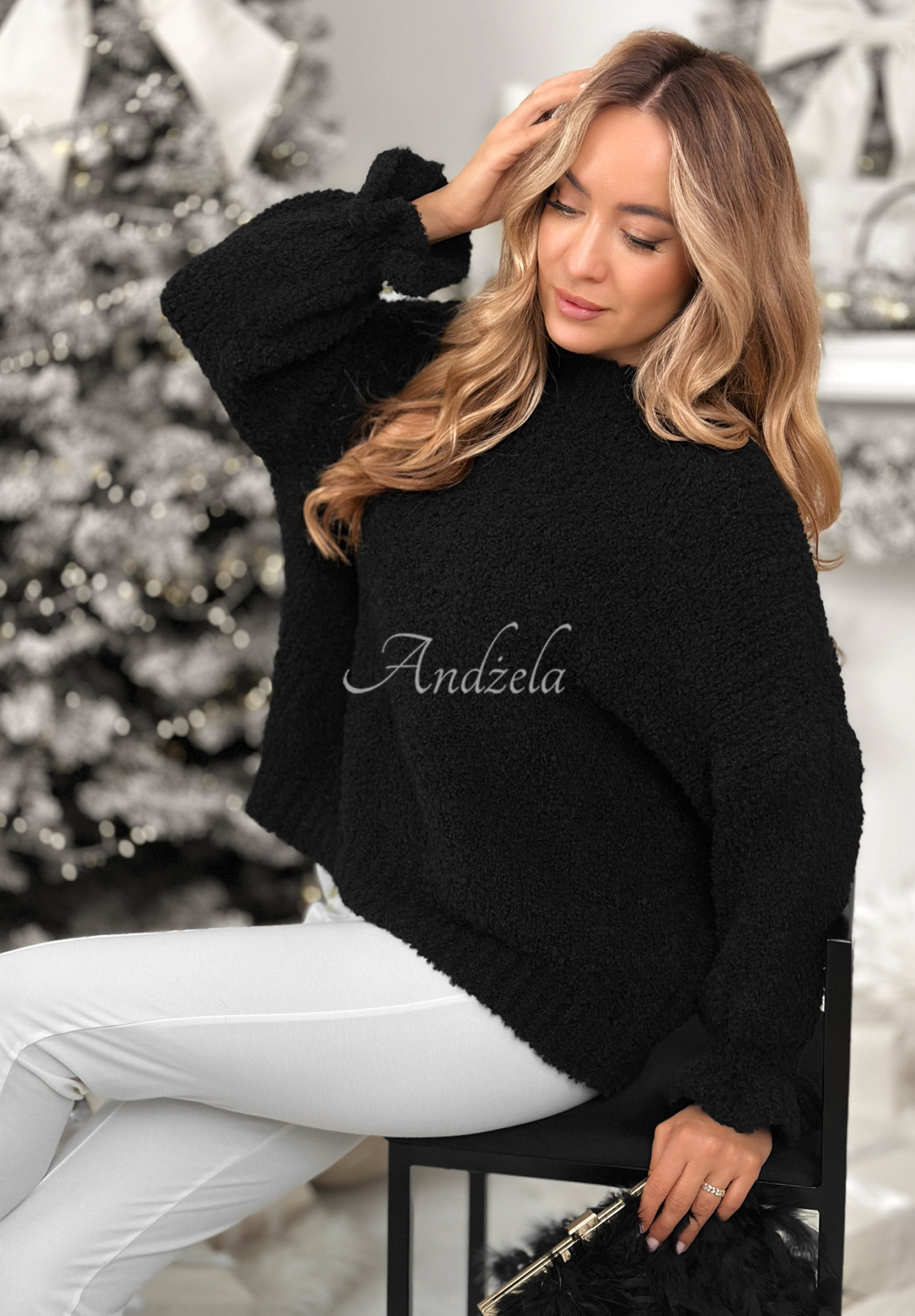 Svetr z vlny a alpaky Feels Like Heaven Černé