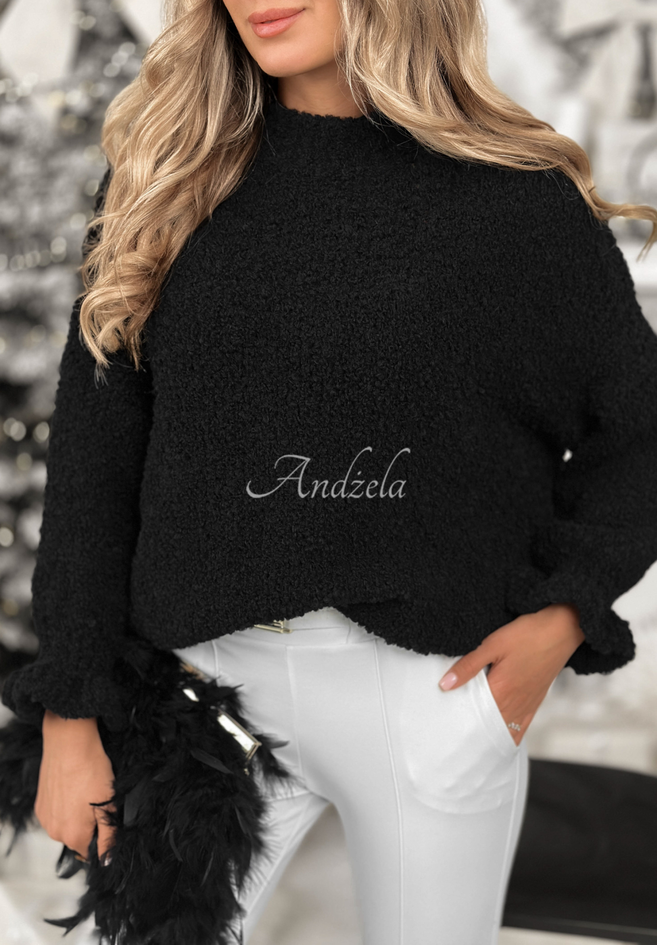 Svetr z vlny a alpaky Feels Like Heaven Černé