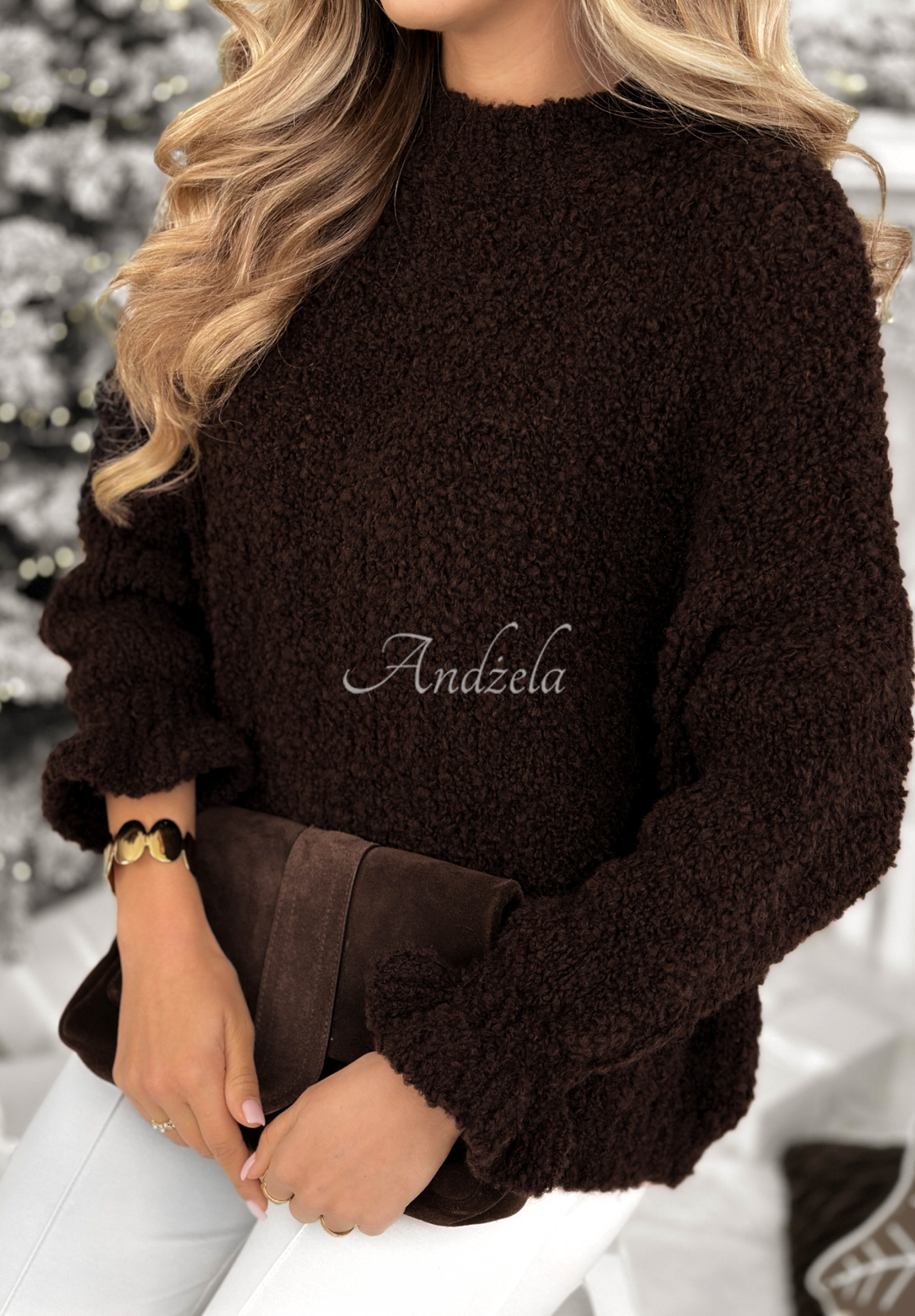 Svetr z vlny a alpaky Feels Like Heaven čokoládový