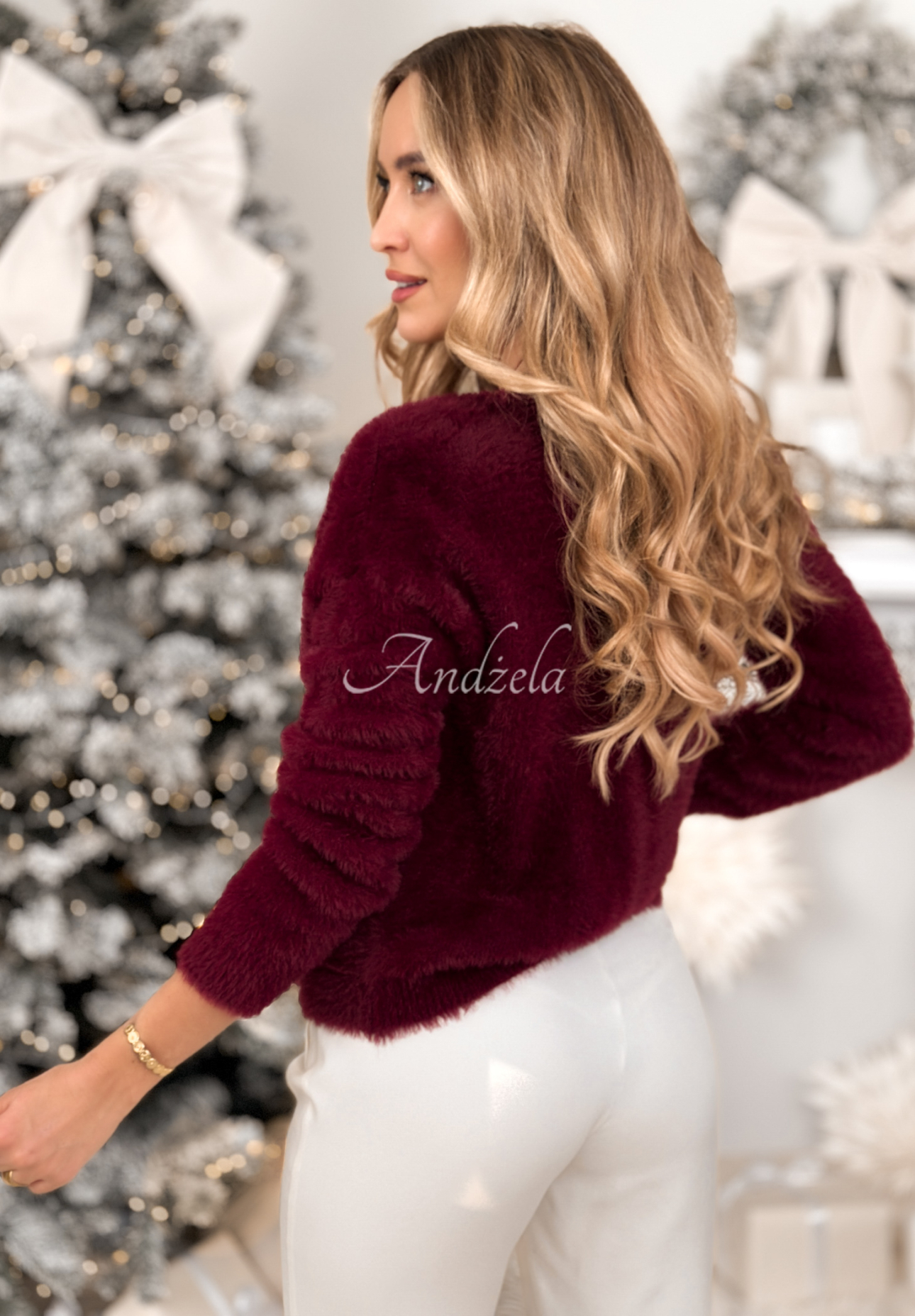 Krátký kardigan z alpaky Touch The Clouds vínový