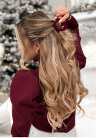 Velurová Sponka klamra do włosów Velvette Heart vínová
