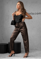 Kožené kalhoty Choosing Myself čokoládové