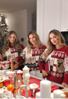 Vánoční Svetr Christmas With Teddy červený