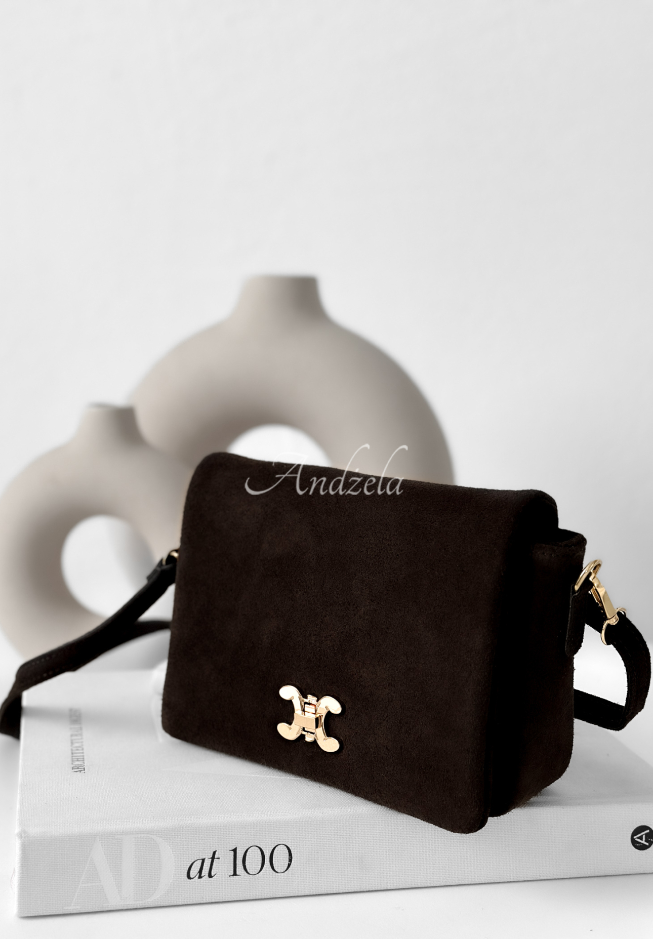 Semišová kabelka In My Closet čokoládová