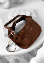 Zamszowa Kabelka Just Lipstick čokoládová