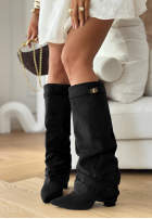 Dlouhé semišové Kozačky Cartagena černé