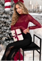 Siateczkowa Halenka z haftami Go On A Date červená