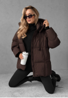 Długa Prošívaná Bunda s kapucí The Best Way čokoládová