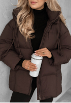 Długa Prošívaná Bunda s kapucí The Best Way čokoládová