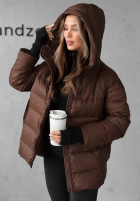 Długa Prošívaná Bunda s kapucí New In Town čokoládová