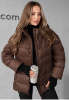 Długa Prošívaná Bunda s kapucí New In Town čokoládová