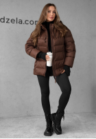 Długa Prošívaná Bunda s kapucí New In Town čokoládová