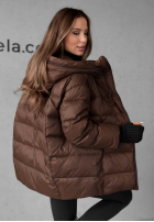 Długa Prošívaná Bunda s kapucí New In Town čokoládová