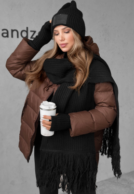 Souprava čepice, šála, rukavice 3in1 December Černé