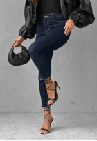 Kalhoty džínové  z paskiem Let’s Not Talk granátové