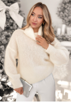 Svetr z golfem Fireplace Stories ecru