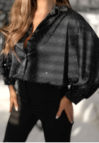 Košile z kryształkami Crystal Brilliance černá