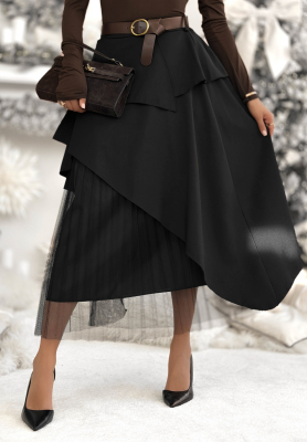 Plisovaná sukně s páskem Change You Wish černá