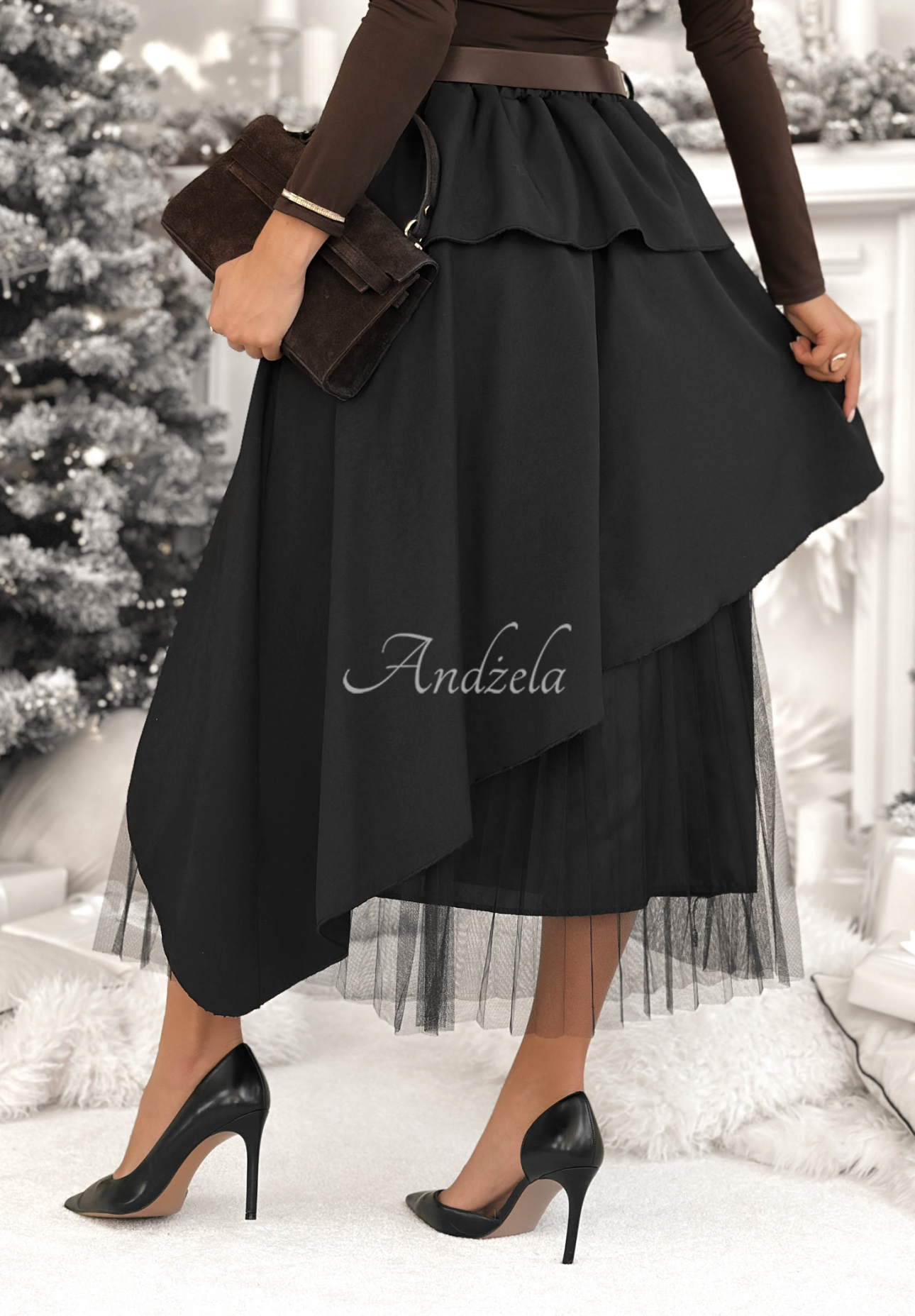 Plisovaná sukně s páskem Change You Wish černá