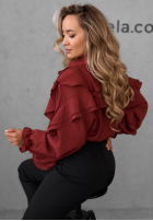 Košile z falbankami Majestic Dreams vínová