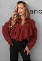 Košile z falbankami Majestic Dreams vínová