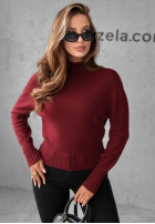 Krótki Svetr Single Snowflake vínový