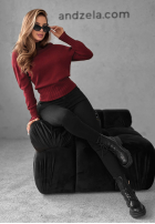 Krótki Svetr Single Snowflake vínový