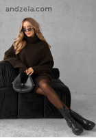 Svetr z golfem Mavi čokoládový  II