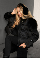 Puchowa Bunda z futerkiem In Your Dreams černá