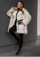 Kabát futerko z kołnierzem Chestnut Hill ecru