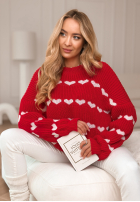 Svetr w serduszka Lots Of Hearts červený