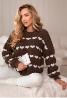 Svetr w serduszka Lots Of Hearts čokoládový