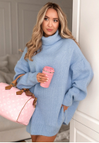 Dzianinowa Šaty z golfem New In Town blankytná