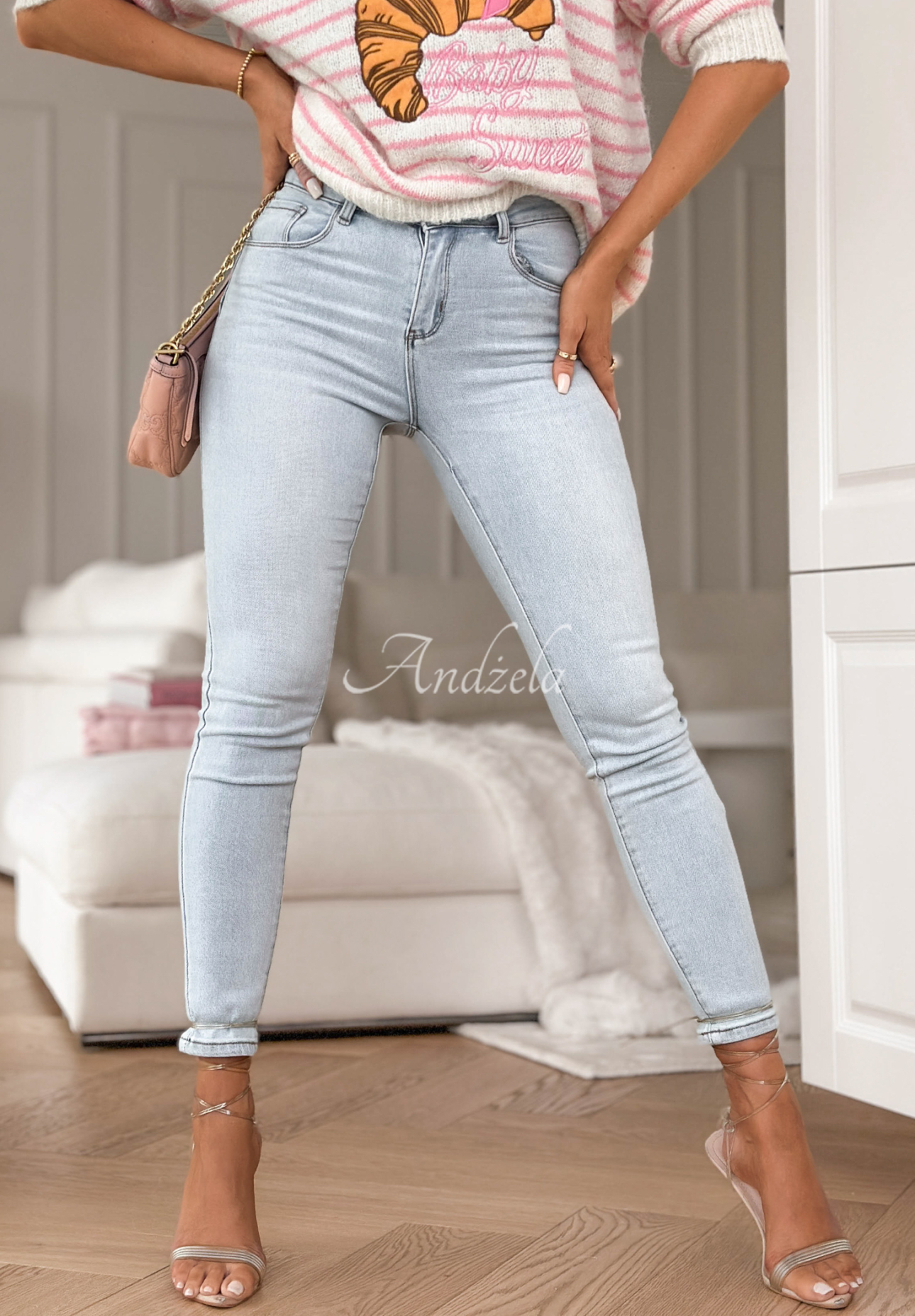 Skinny džíny Stay For Me světle modré