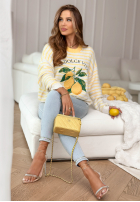 Miękki Svetr w paski La Dolce Vita Lemonita biało-žlutá