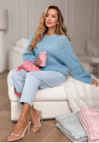 Moherowy Svetr Warm Hug blankytný