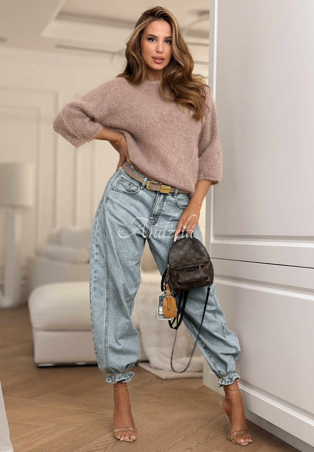 Mohérový svetr Give Me Space Mokka