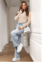 Koronkowa Halenka longsleeve z różami Lace & Roses béžová