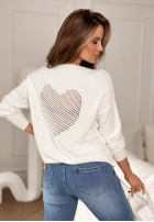 Lehký Svetr z ażurowym sercem From The Heart ecru