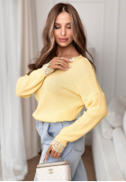 Lehký Svetr z koronką Till April žlutá