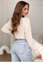 Lehký Svetr z koronką Till April béžový