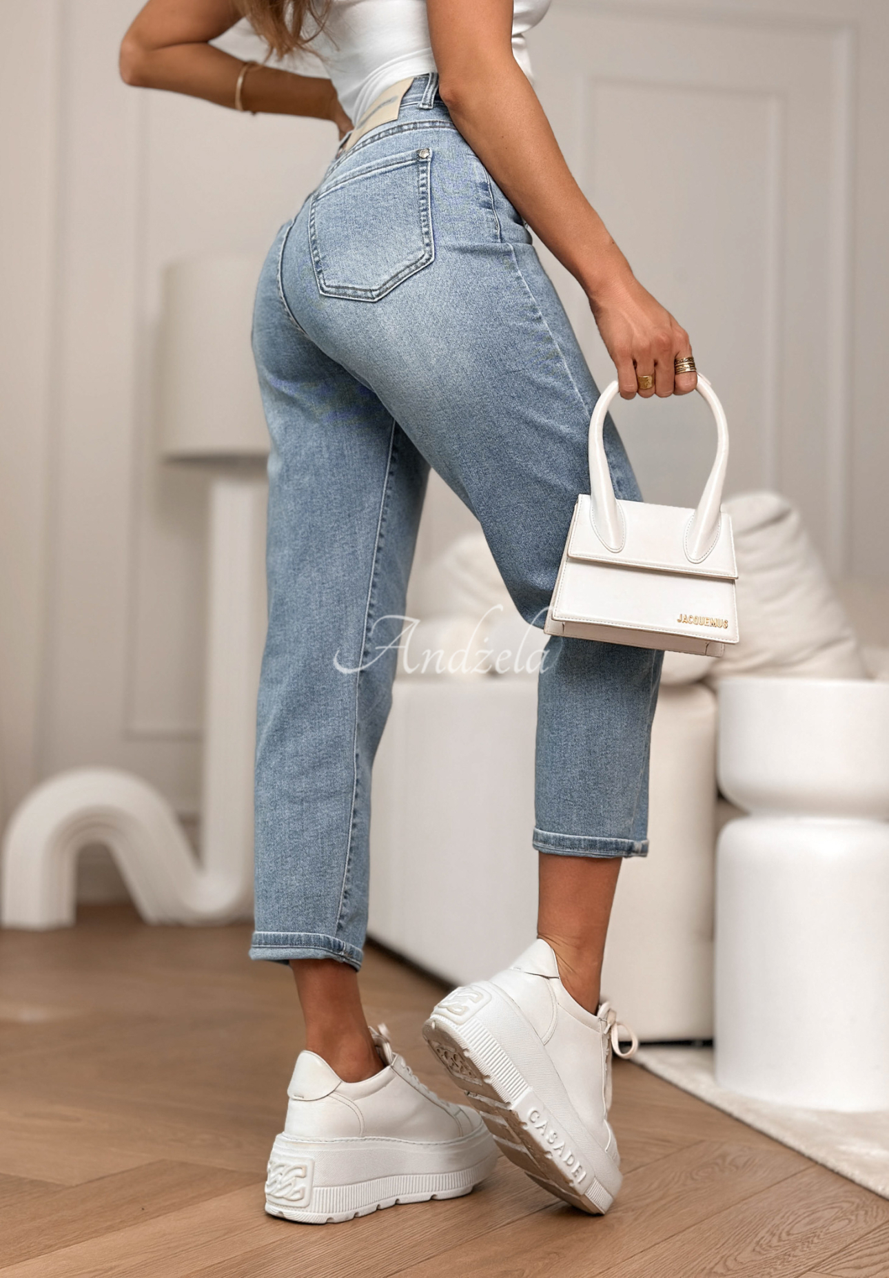 Džíny mom fit You Know Better modré