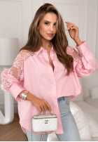 Košile z koronką Touch of Lace růžová