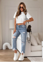 Kalhoty džínové  z przetarciami Lost In Thought modré