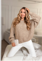 Svetr z bufiastymi rękawami Maybe Never béžový