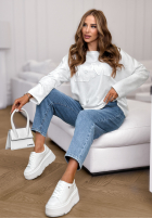 Halenka z napisem Flowers & Love žlutá