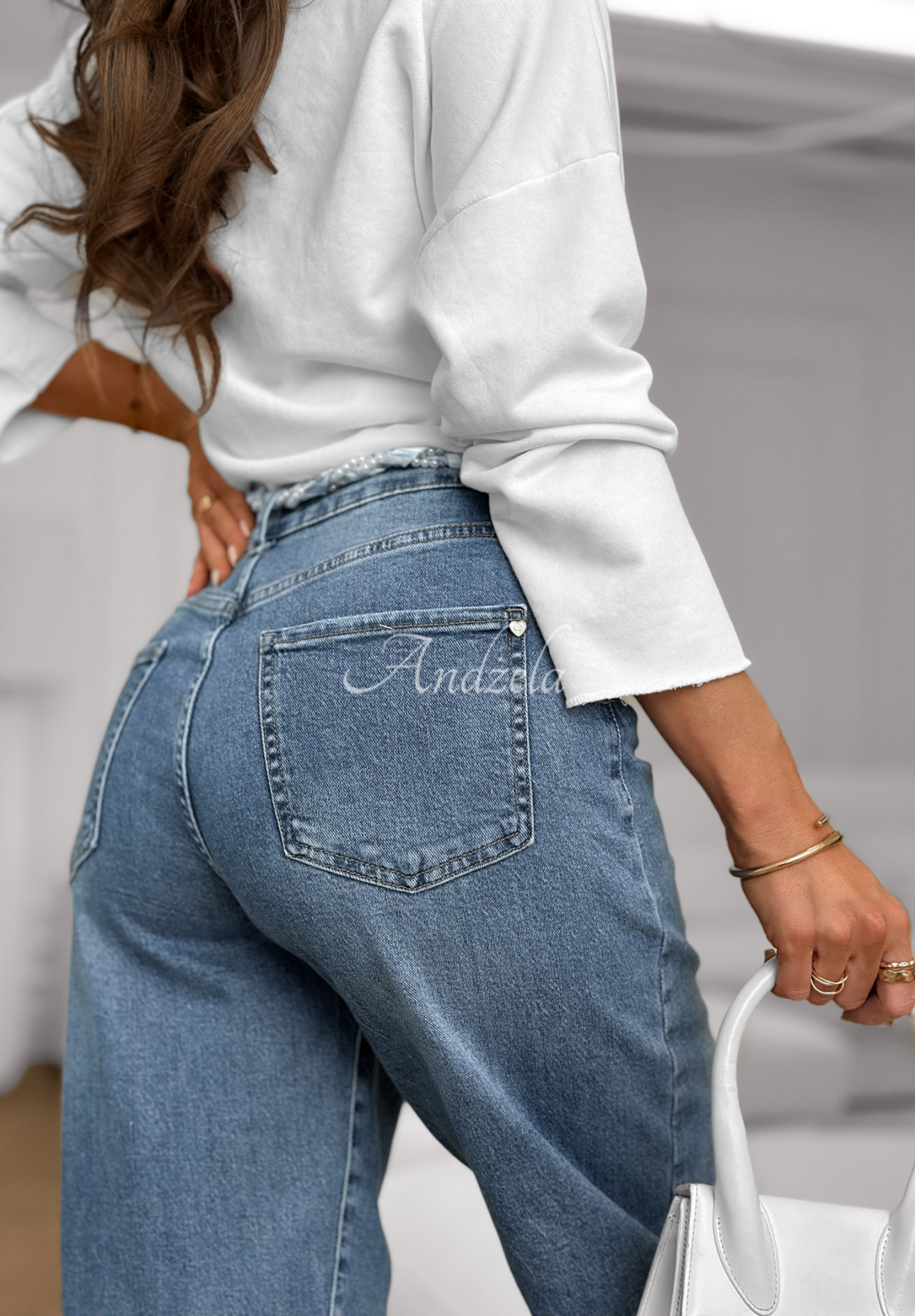 Džíny balloon fit Not Follow modré